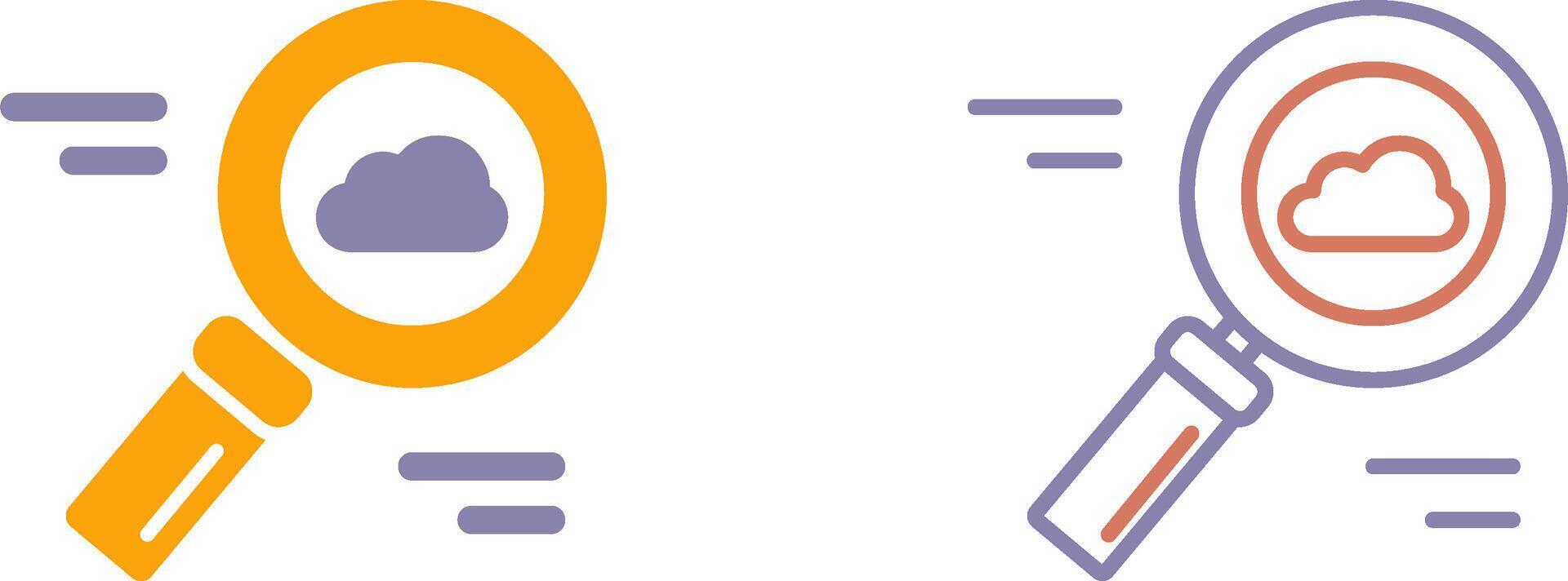 Cloud Magnifier Icon vector