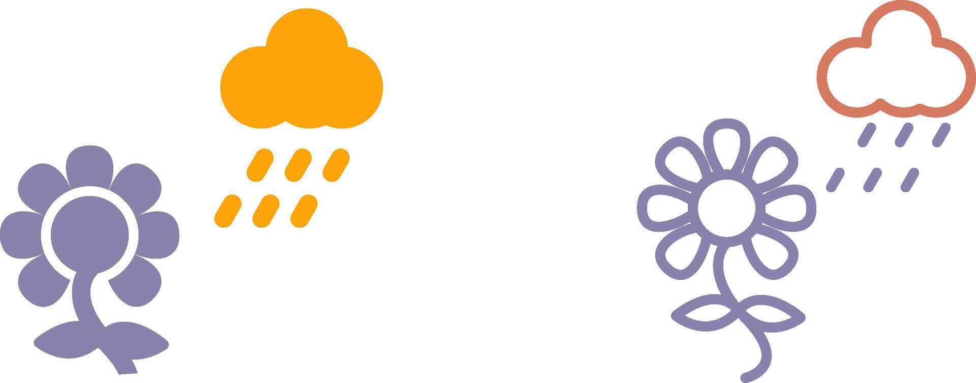 Flower with rain Icon vector