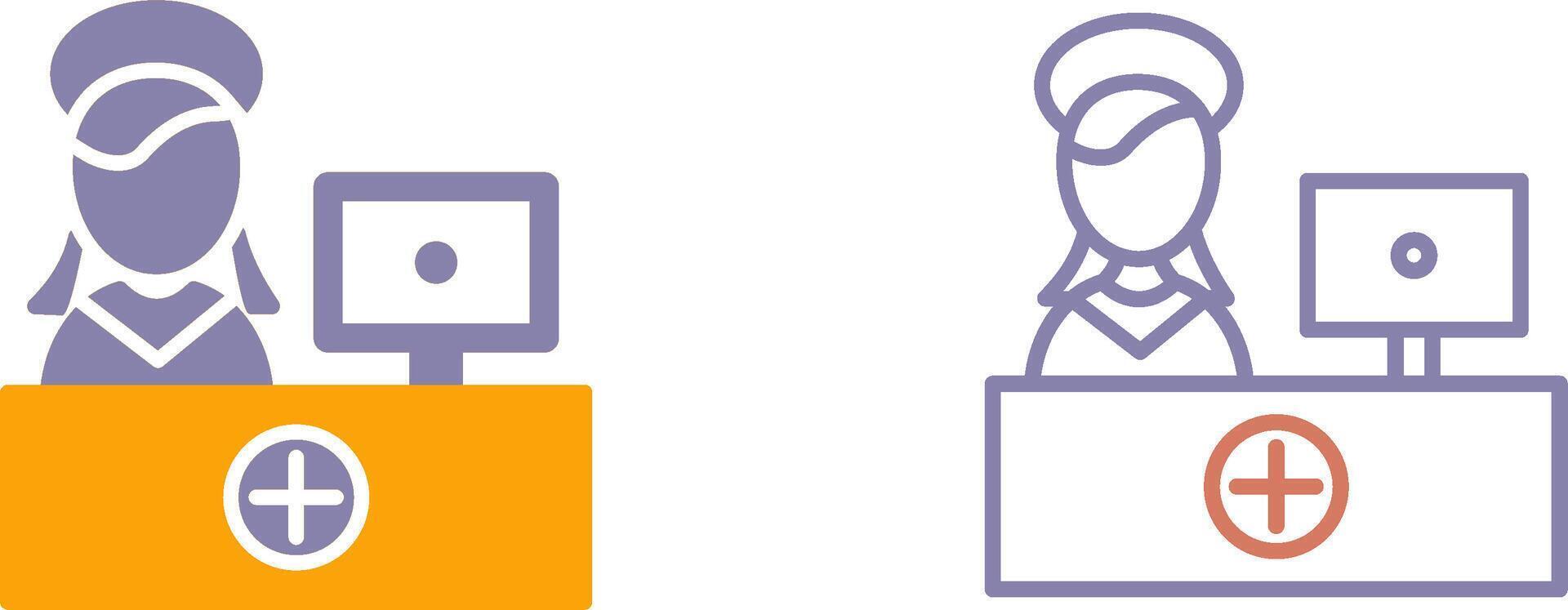 Hospital Reception Icon vector