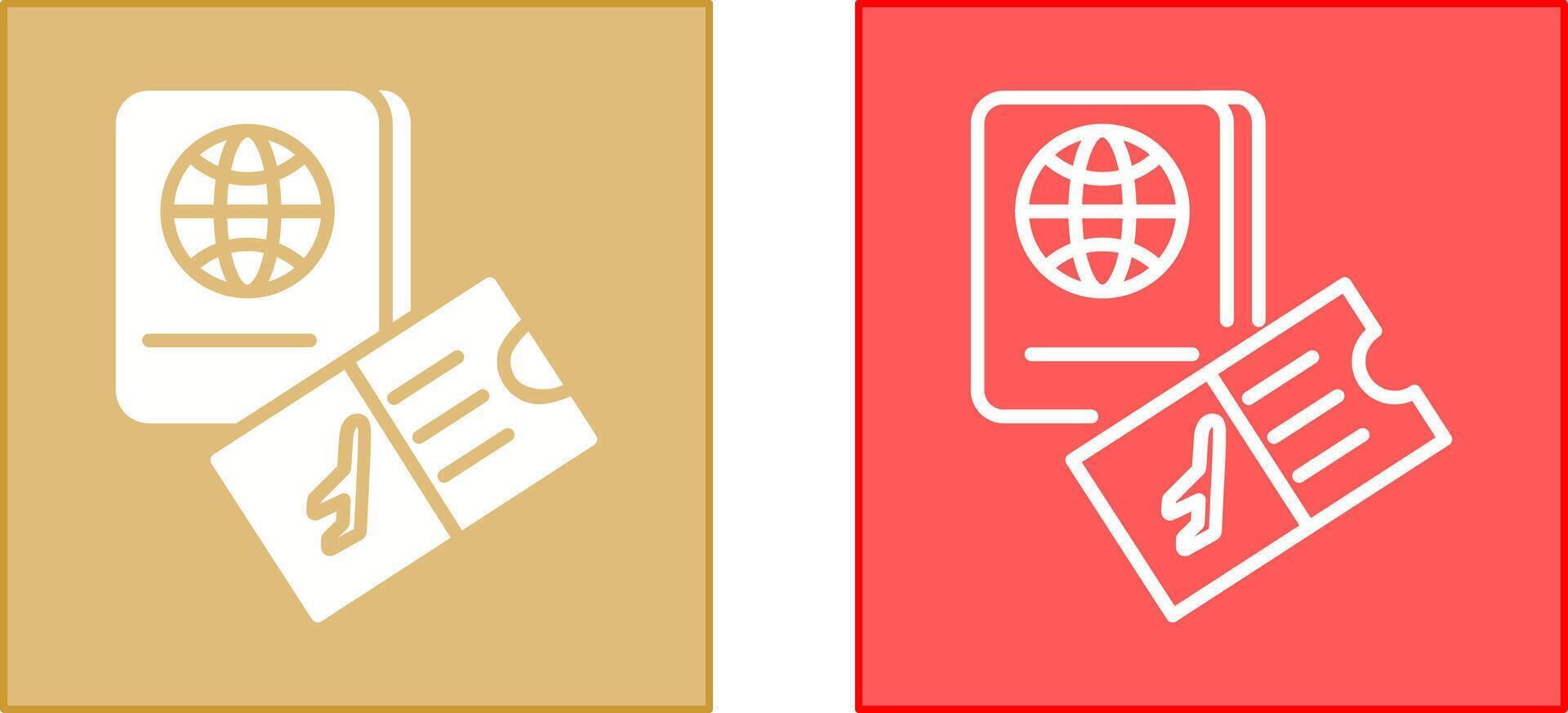 Ticket And Passport Icon vector