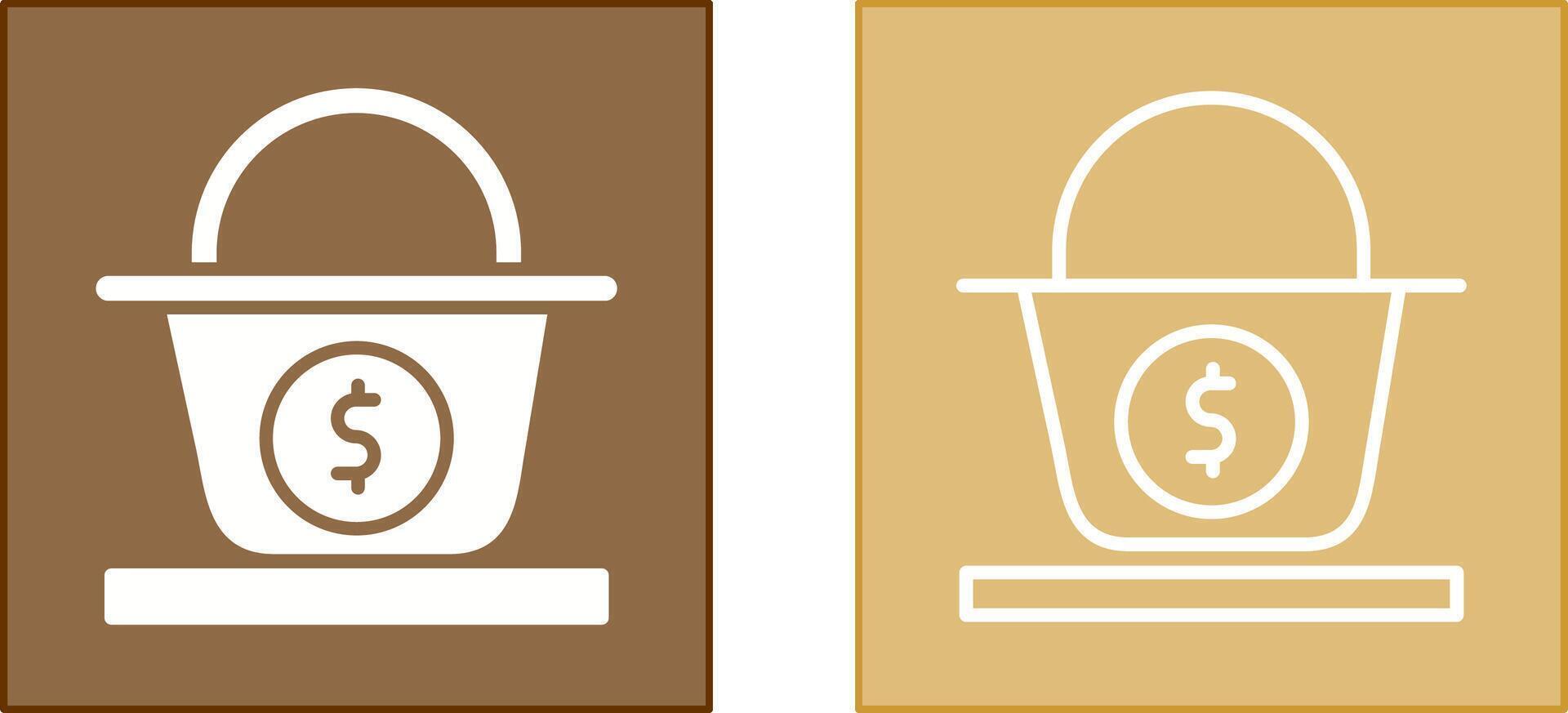 Dollar Basket Icon vector