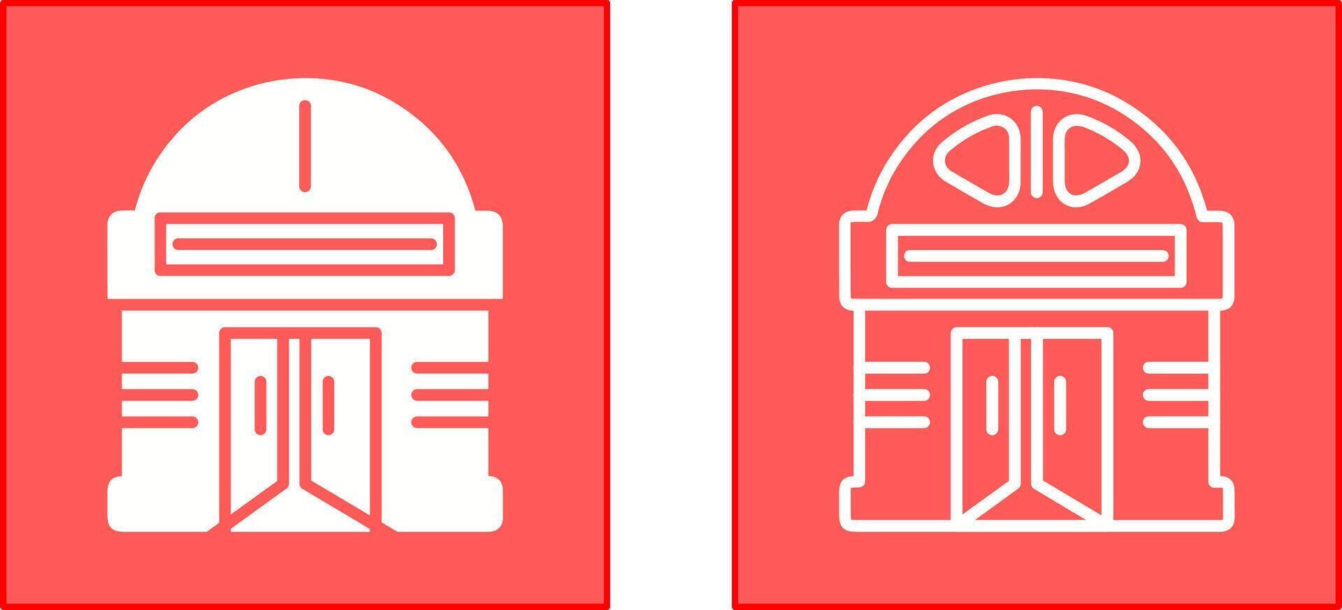 Building Cinema Icon vector