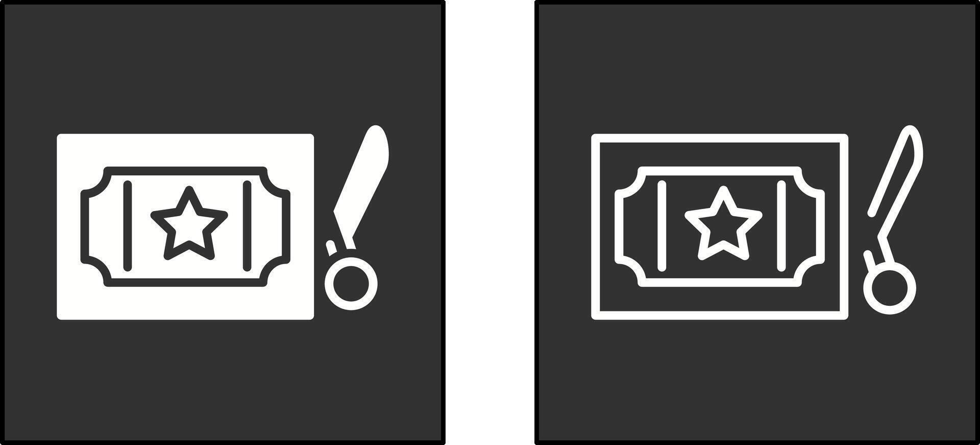 Scissor Ticket Icon vector