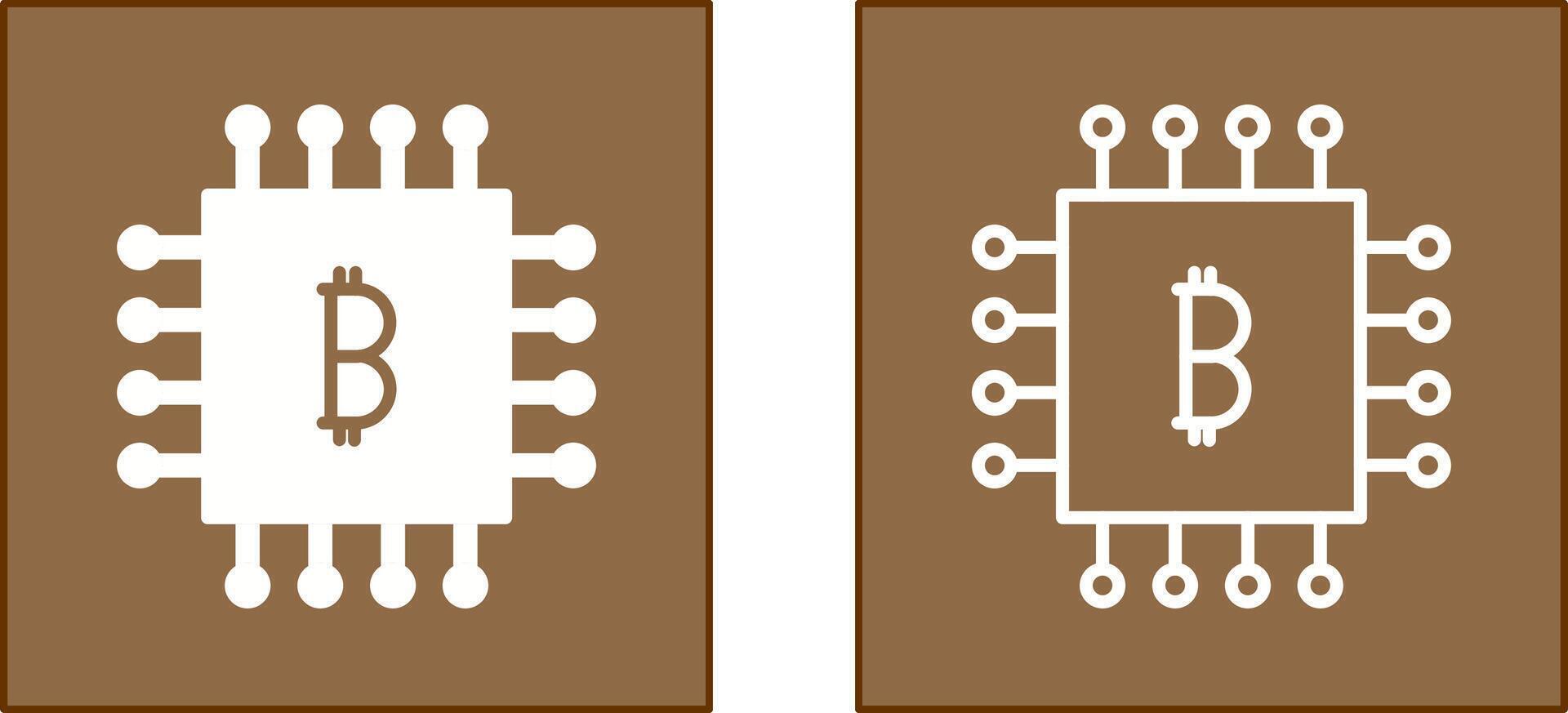 Bitcoin Chip Icon vector