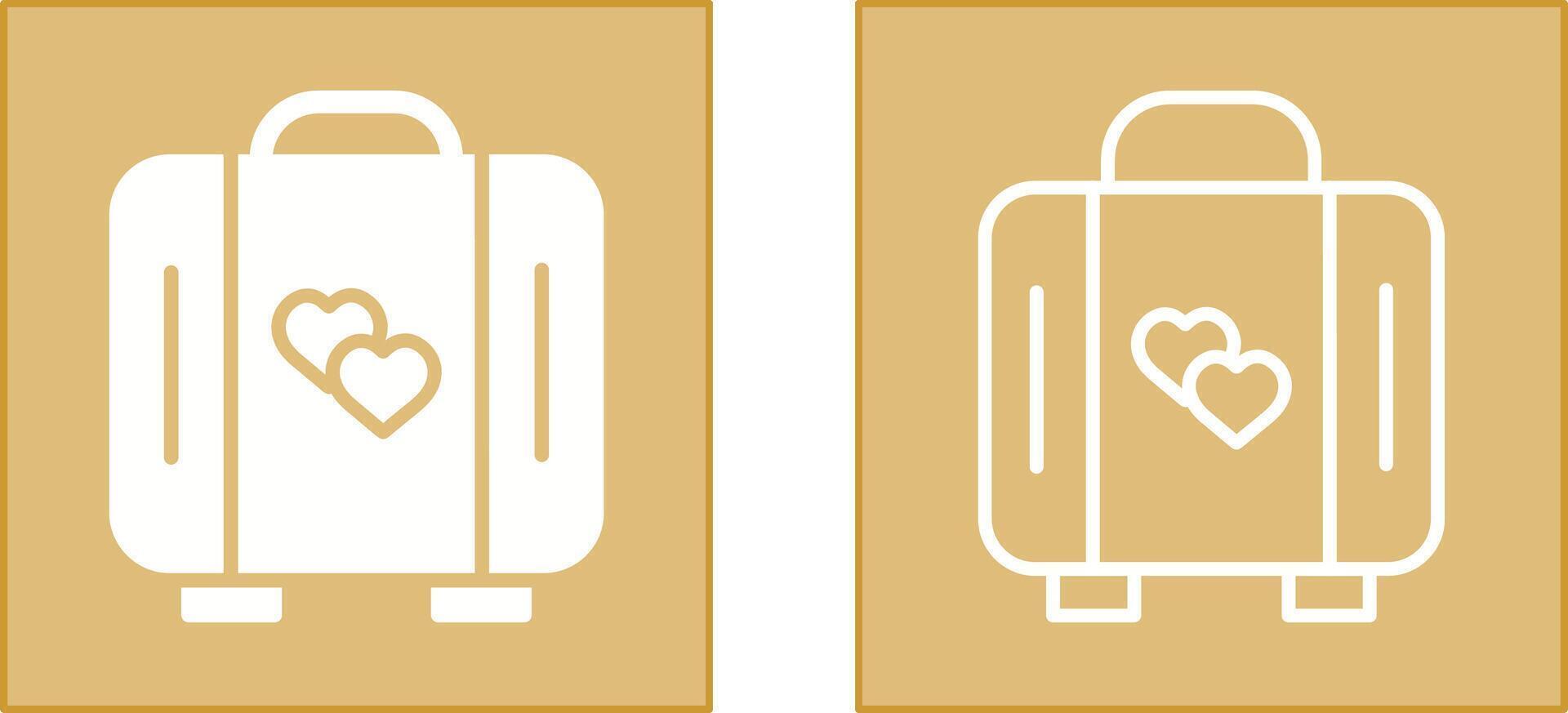 Lover Suitcase Icon vector