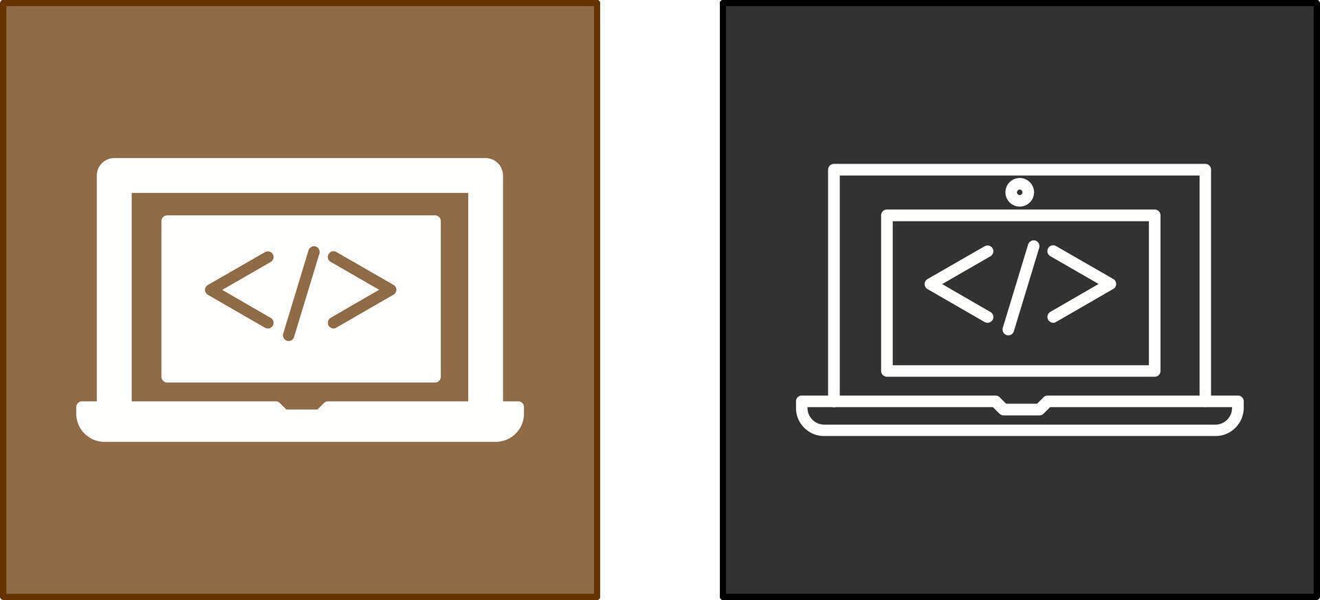 Coding Computer Icon vector