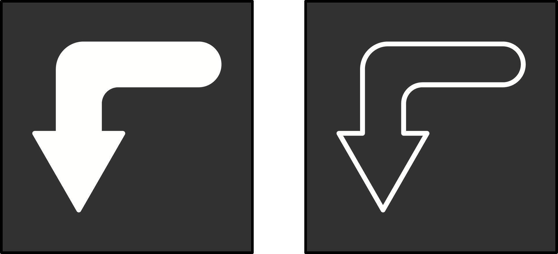 Turn Down Icon vector
