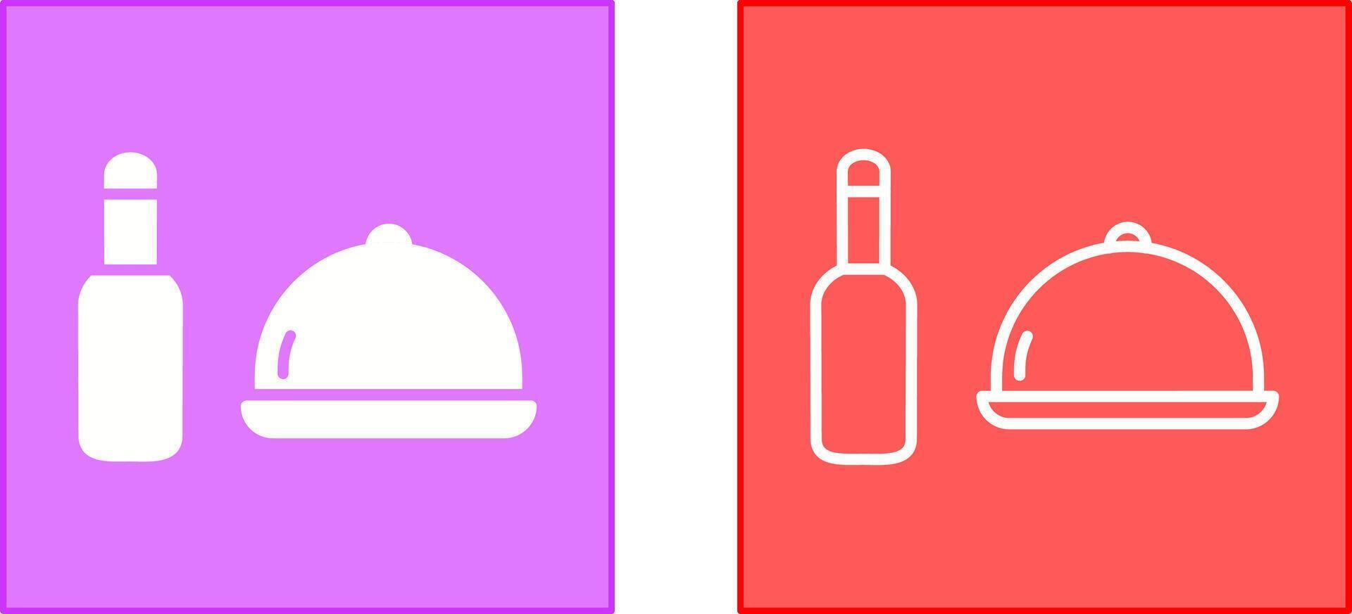 comida y cerveza icono vector