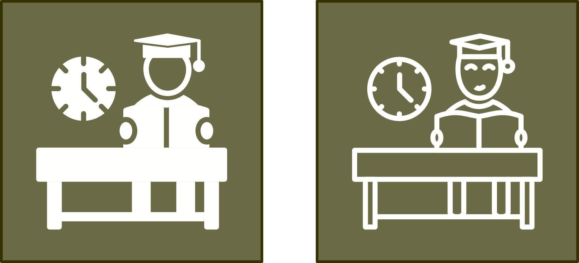 Studying on Desk I Icon vector