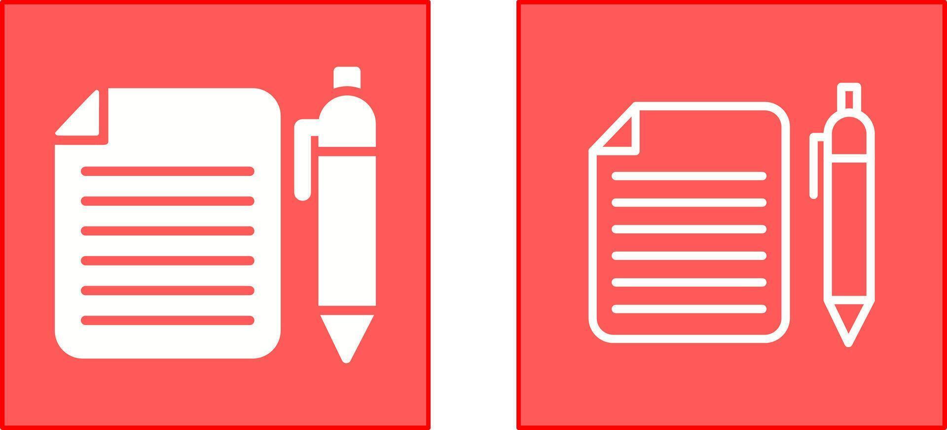 Documents and Pen Icon vector