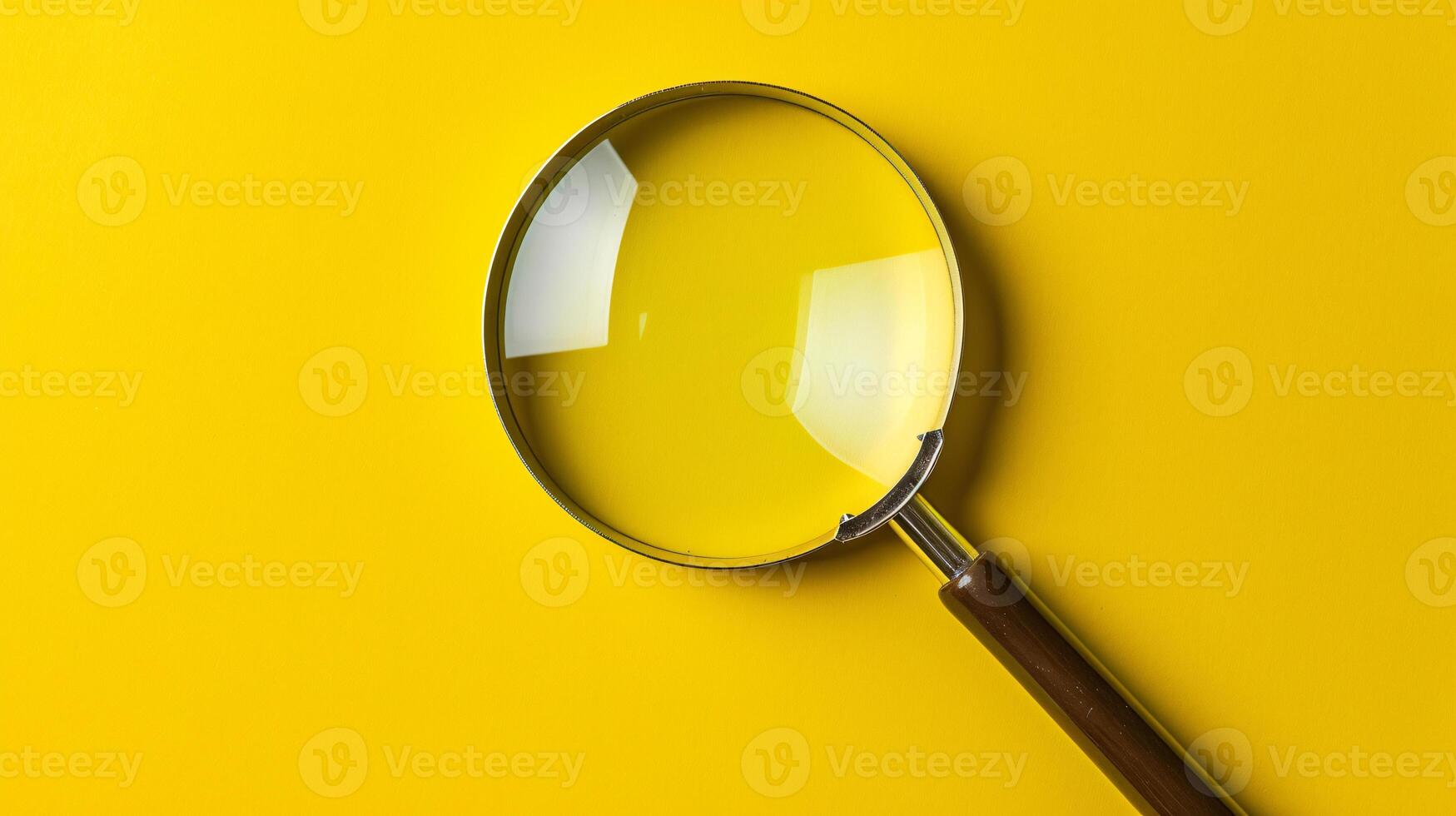 A single antique magnifying glass, placed against a muted colored background, symbolizes curiosity and discovery photo