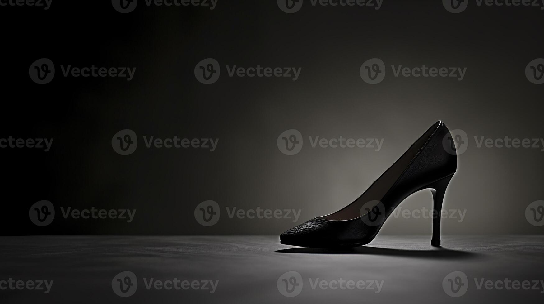 A single elegant colored high-heeled shoe, perfectly positioned against a flat background, symbolizes timeless fashion. photo