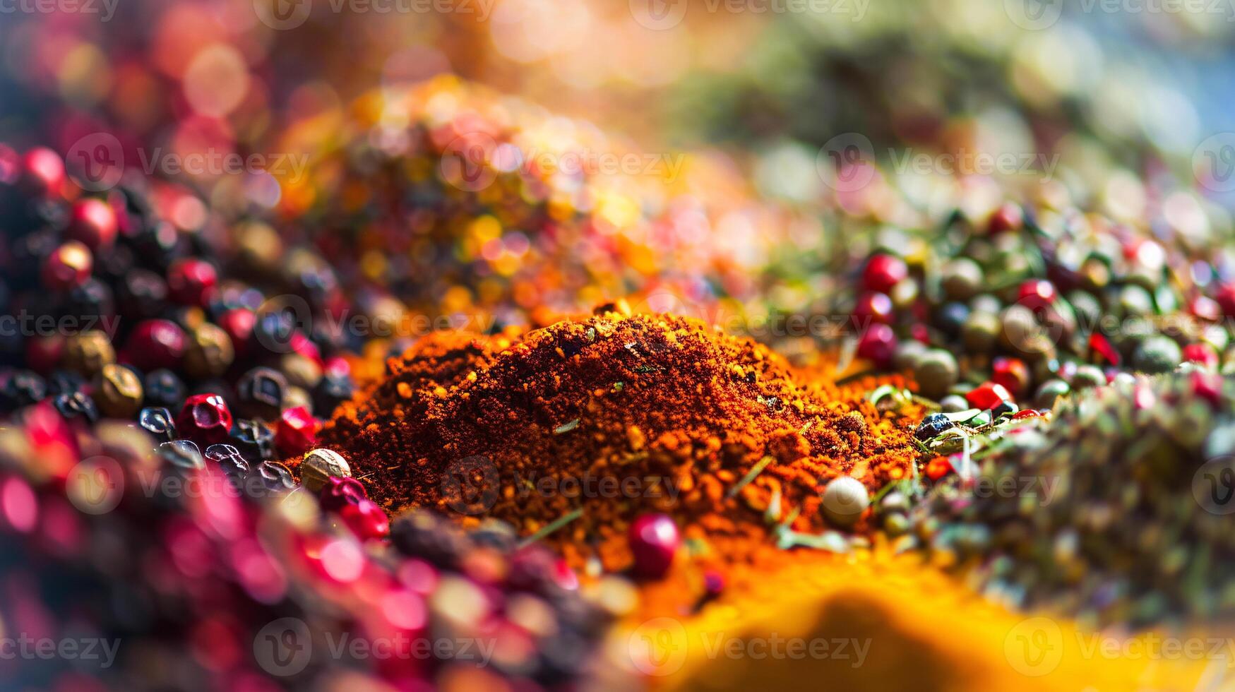 an assortment of whole spices, arranged in harmonious chaos photo