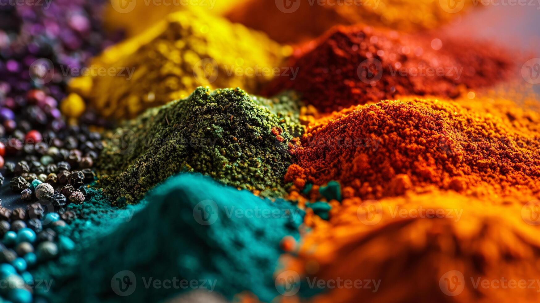 an assortment of whole spices, arranged in harmonious chaos photo