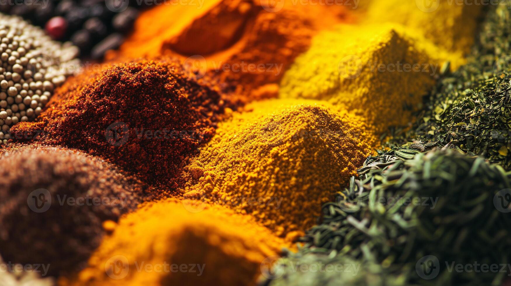 an assortment of whole spices, arranged in harmonious chaos photo