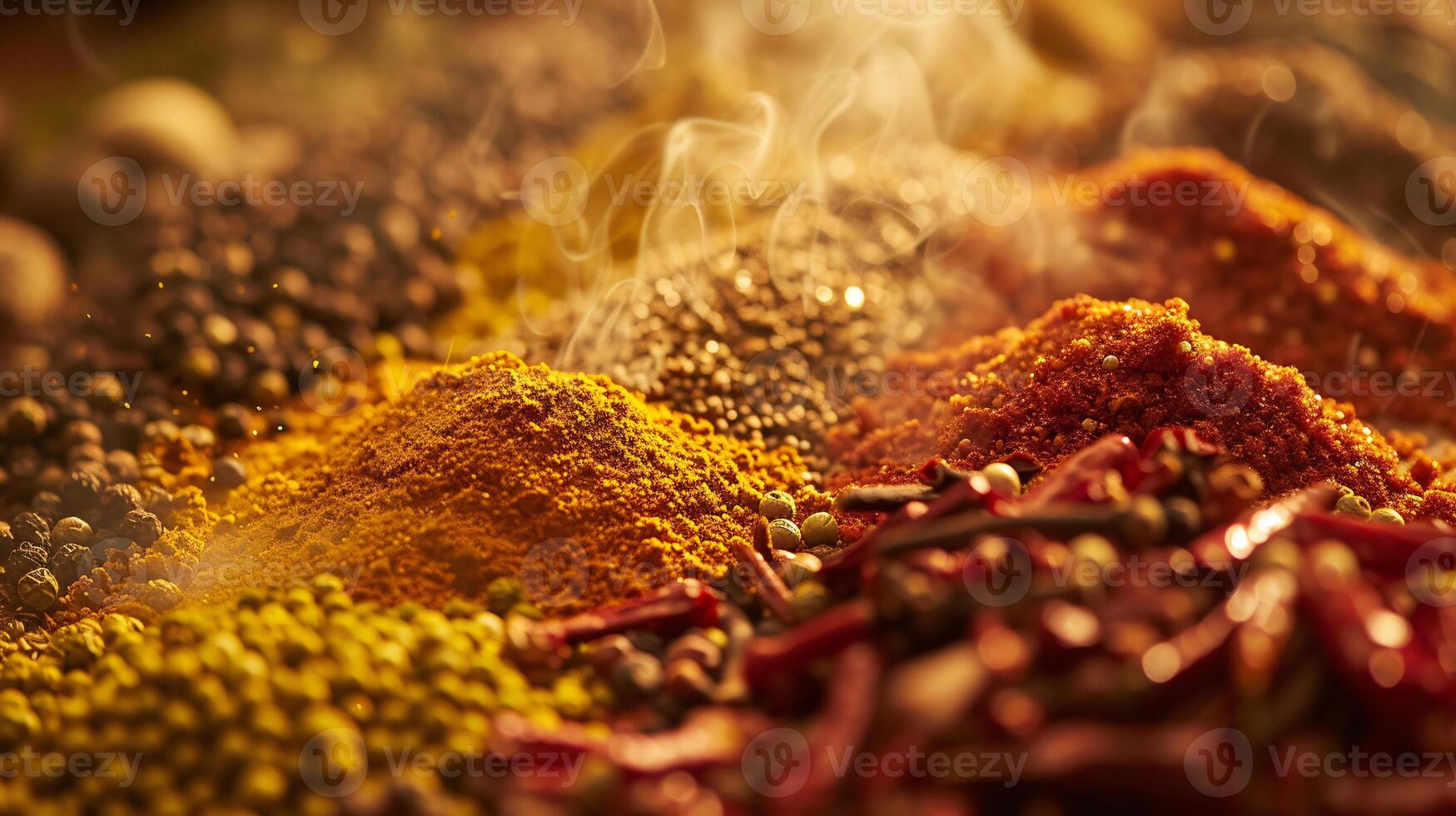 an assortment of whole spices, arranged in harmonious chaos photo