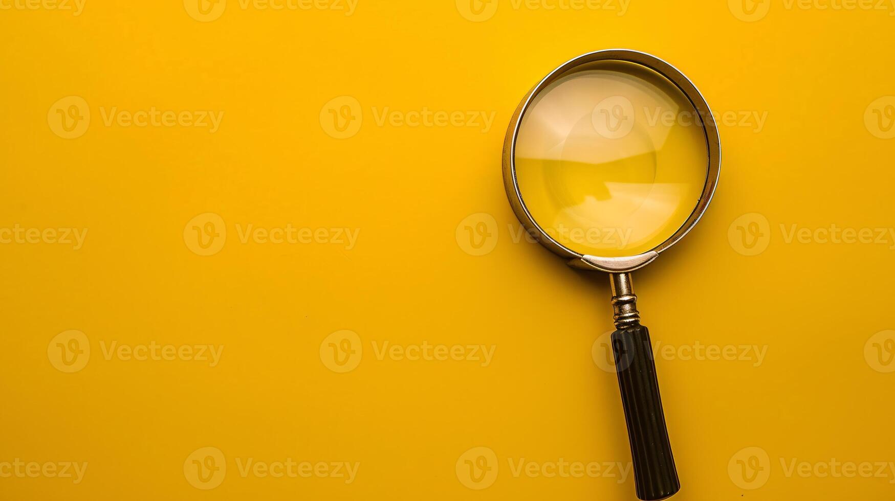 A single antique magnifying glass, placed against a muted colored background, symbolizes curiosity and discovery photo