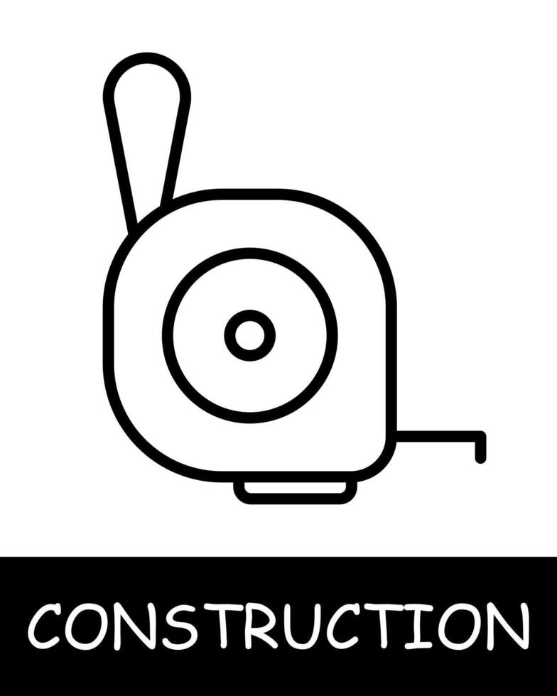 Construction, technology icon. Construction equipment, ruler, device, simplicity, silhouette, building. Industrial machinery, heavy duty vehicles, and tools for construction projects concept. vector