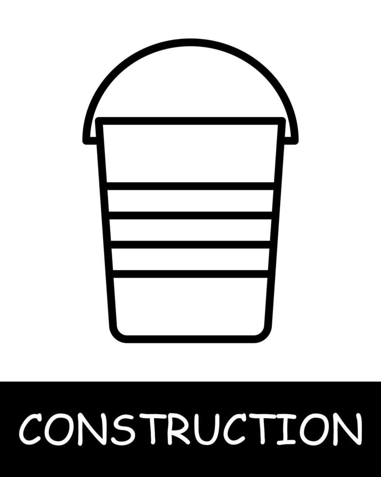 Construction, technology icon. Construction equipment, bucket, metal, simplicity, silhouette, building. Industrial machinery, heavy duty vehicles, and tools for construction projects concept. vector