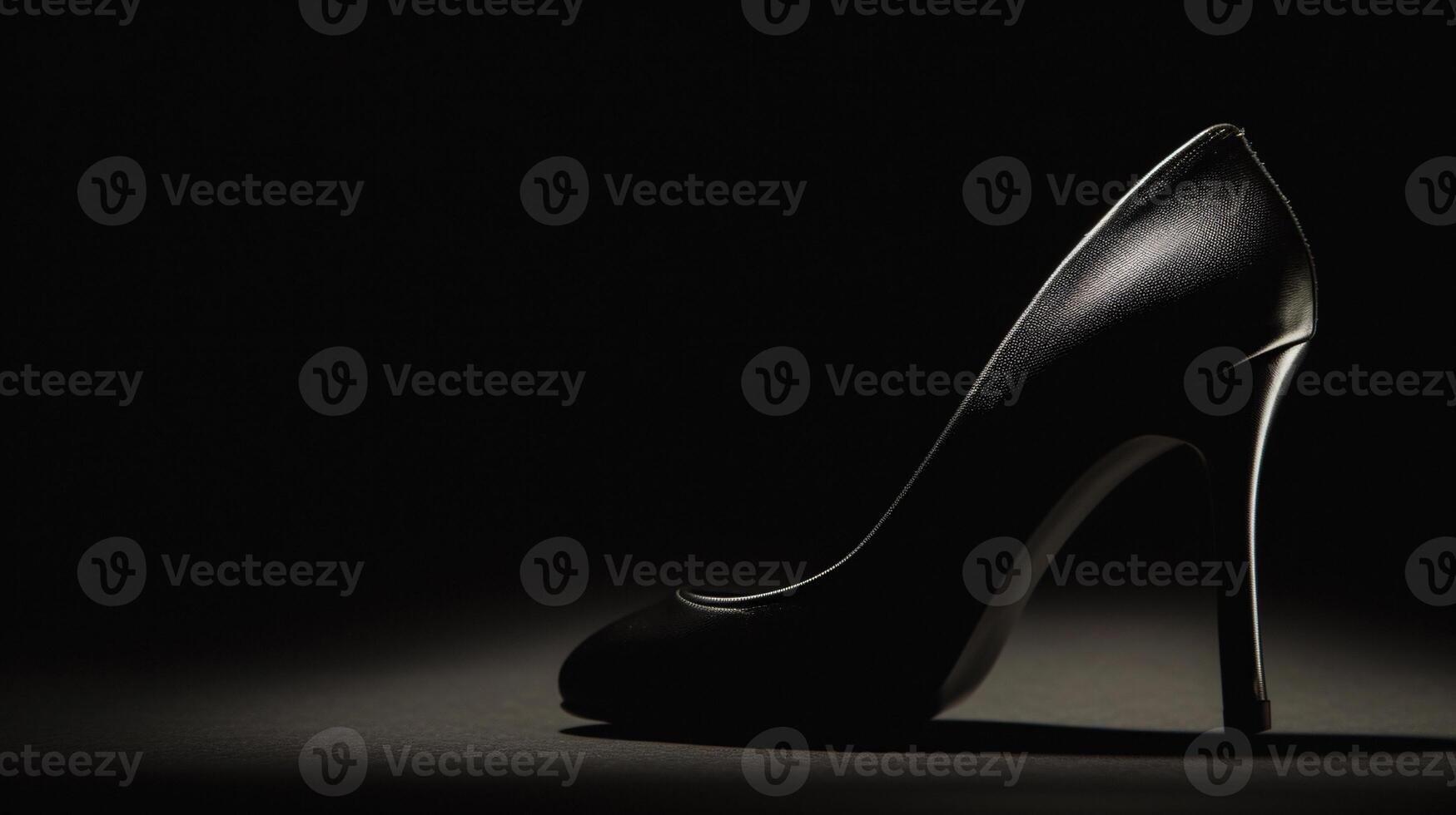 A single elegant colored high-heeled shoe, perfectly positioned against a flat background, symbolizes timeless fashion. photo