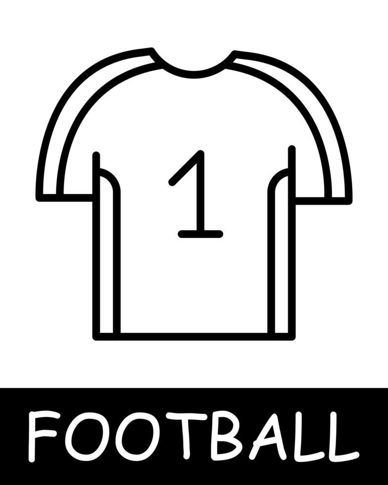 T shirt, football icon. Strategy, number, replacement, outdoor activity, useful hobby, recreation, sports equipment and leisure activity. Healthy lifestyle concept. vector