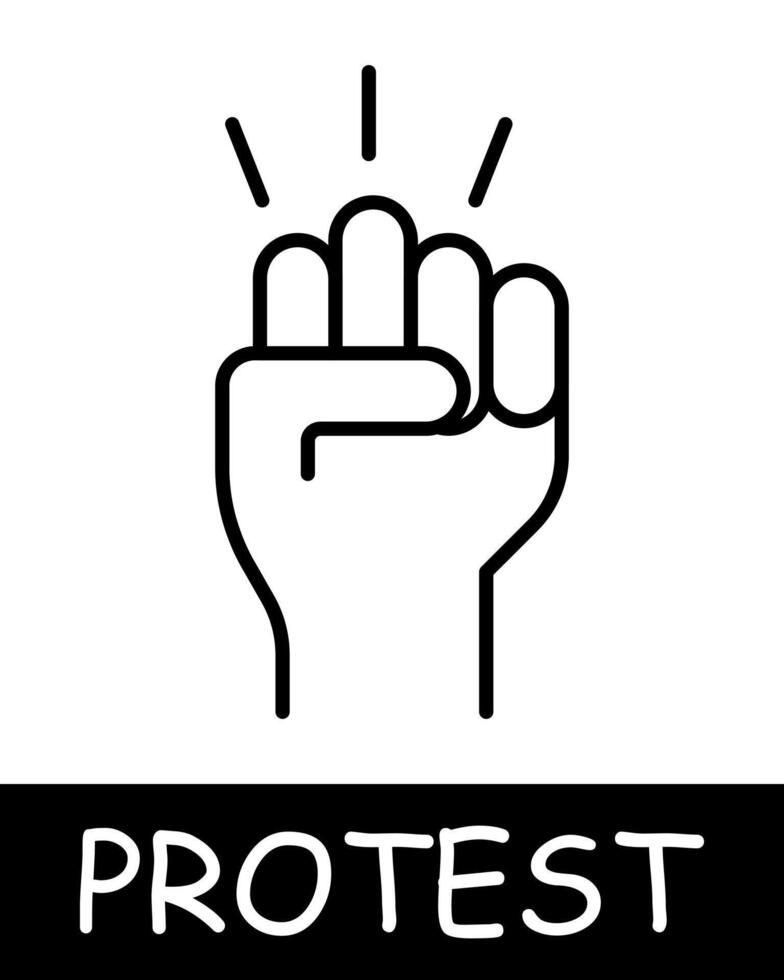 Fist, raising hand icon. War against power, manacle, oppression, fight against the regime, uprising, protest. Struggle against oppression and the fight for freedom concept. vector