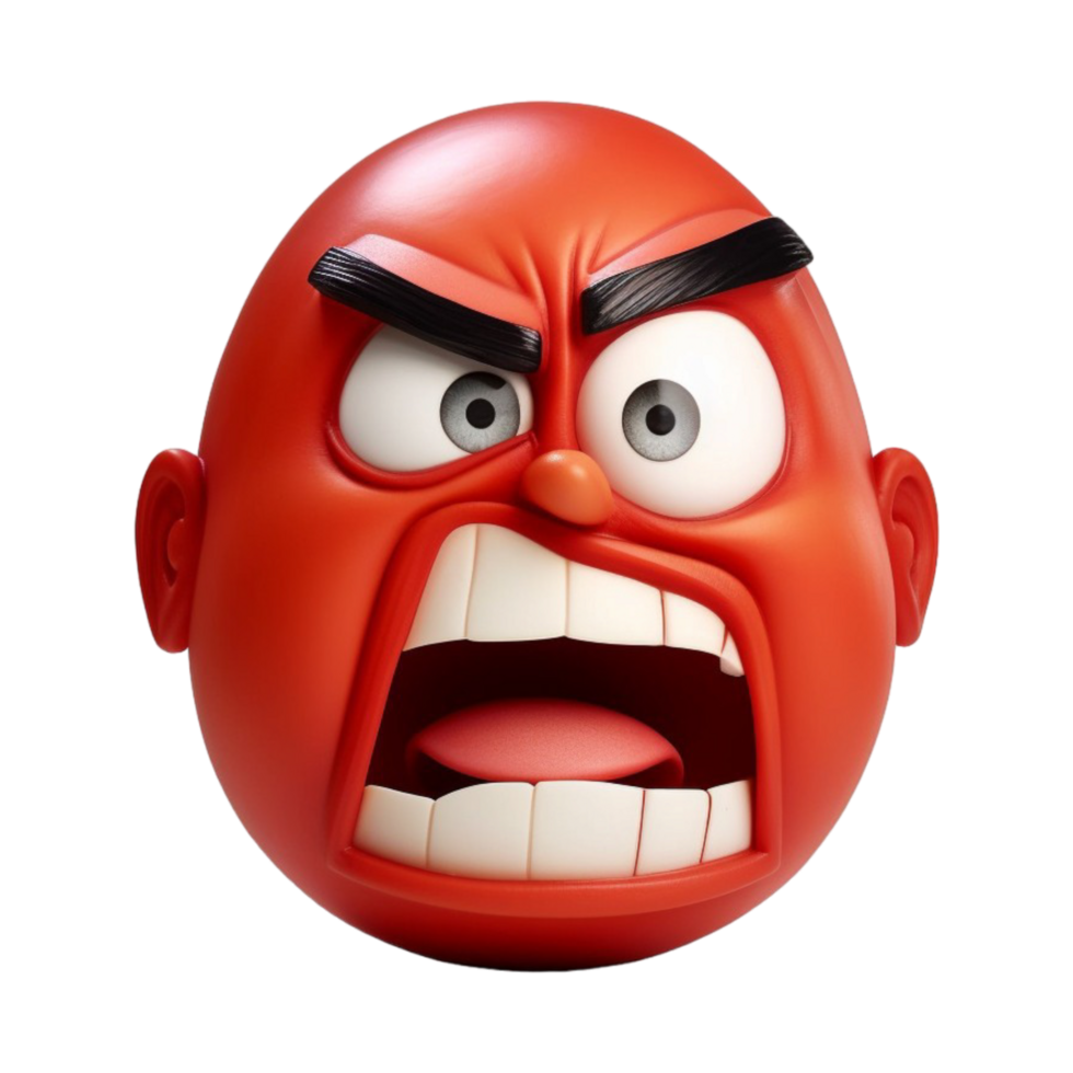 rood emoticon met boos gelaats uitdrukking, png