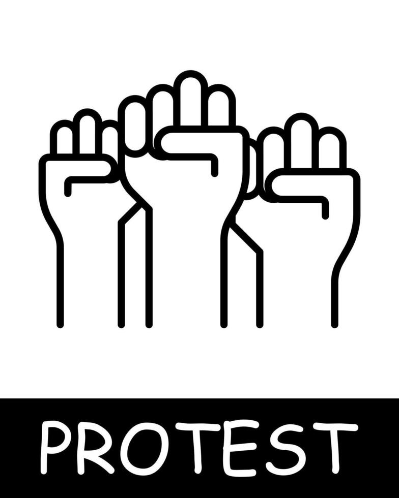 Fists, group of people icon. War against power, manacle, oppression, fight against the regime, uprising, protest. Struggle against oppression and the fight for freedom concept. vector