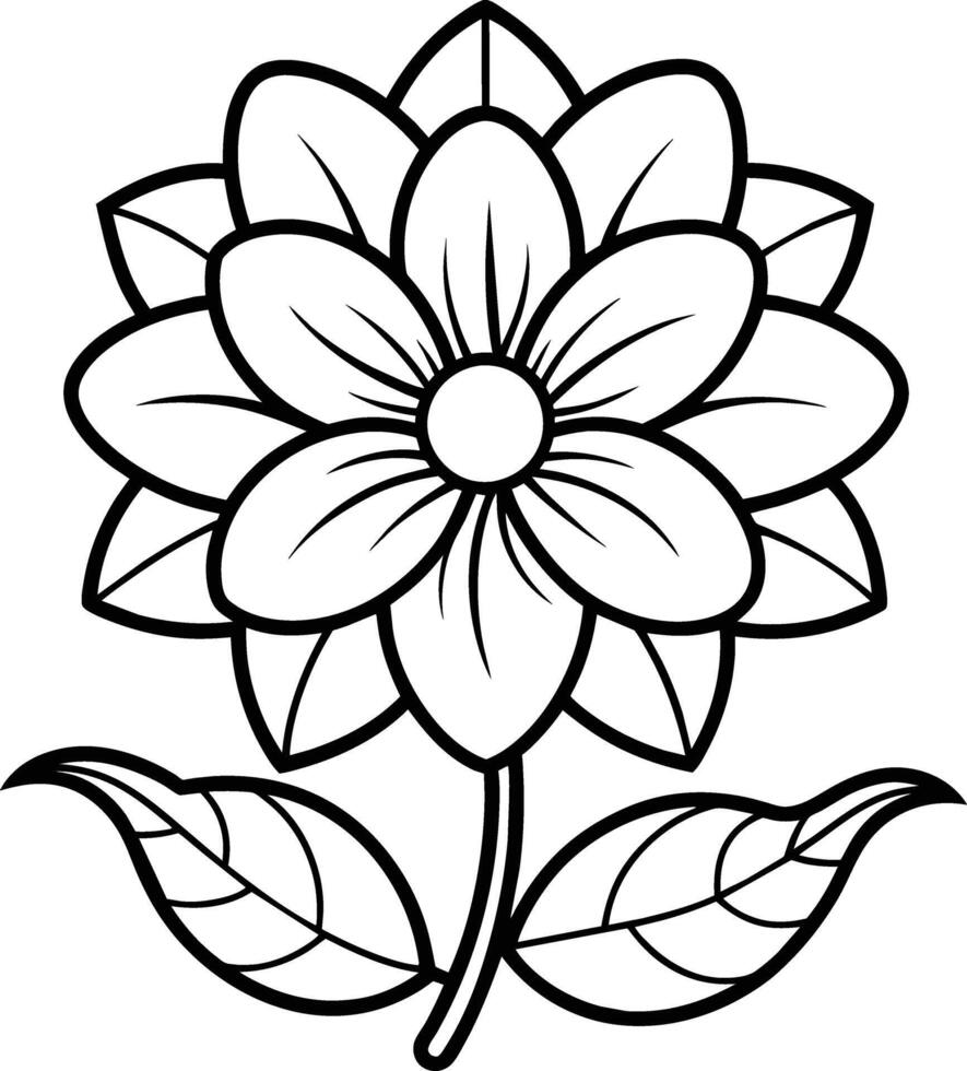 a drawing of a lotus flower with leaves and leaves vector