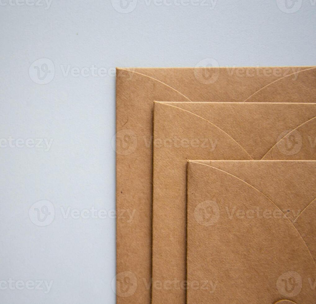 Kraft envelopes, Brown envelope, Brown paper texture. Kraft paper photo