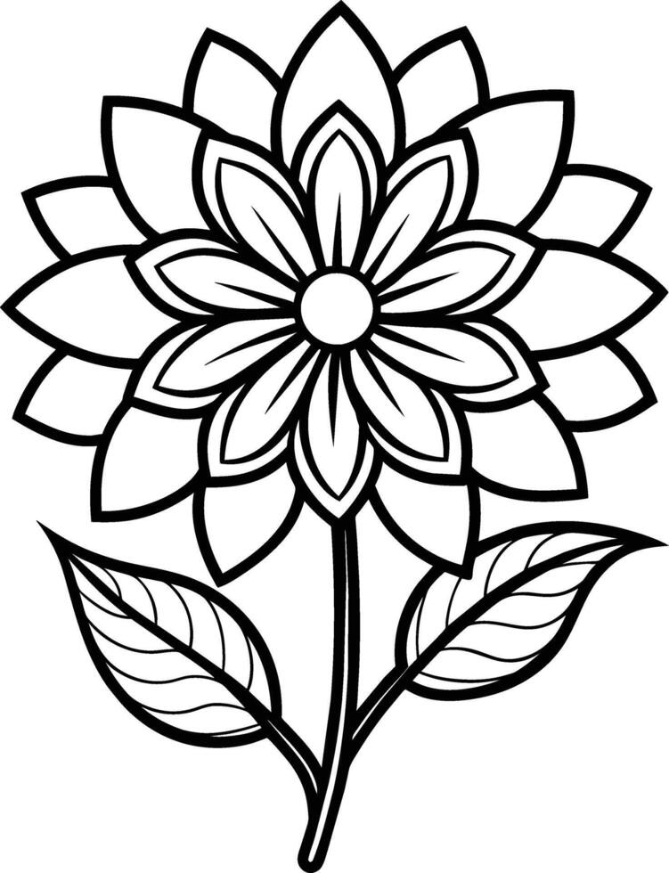 a drawing of a lotus flower with leaves and leaves vector