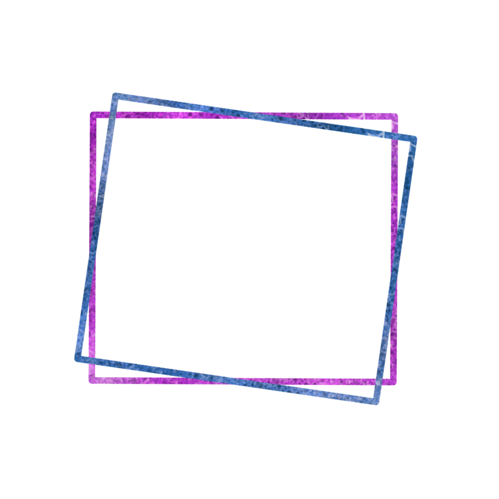 Purple and Blue Double Square Border png