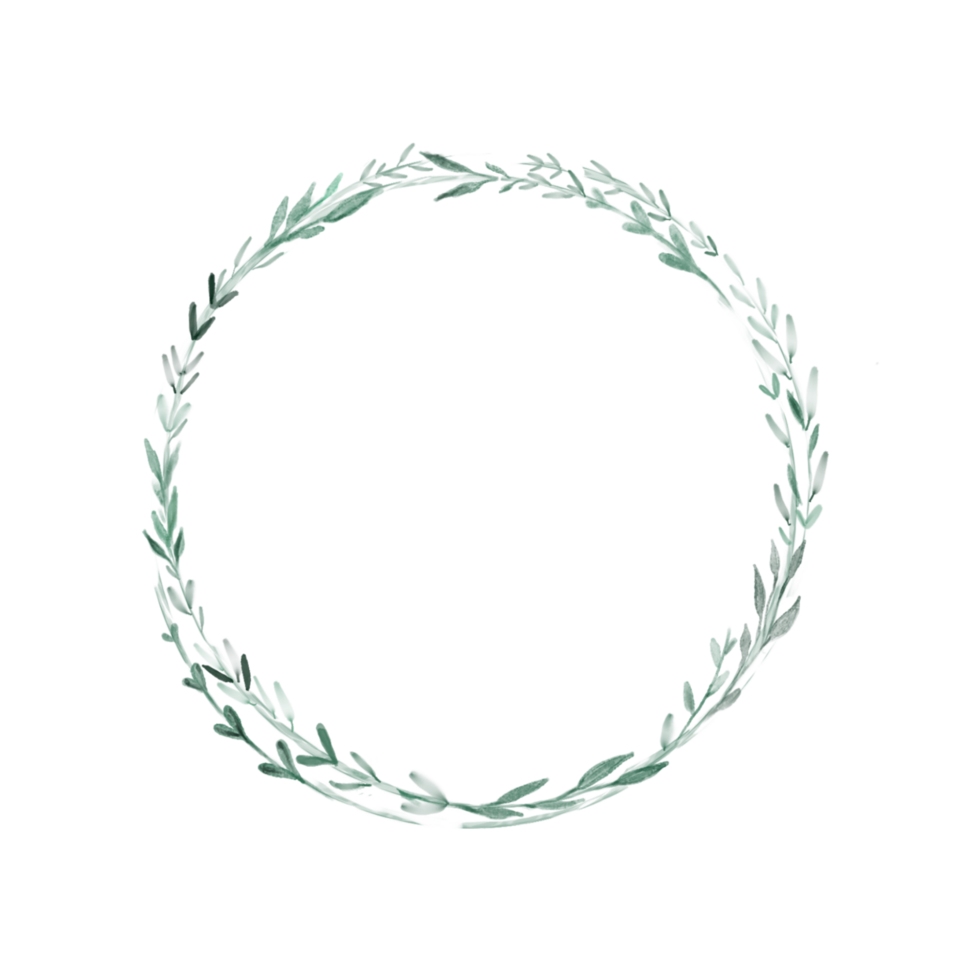Green Leaf Circle Border png