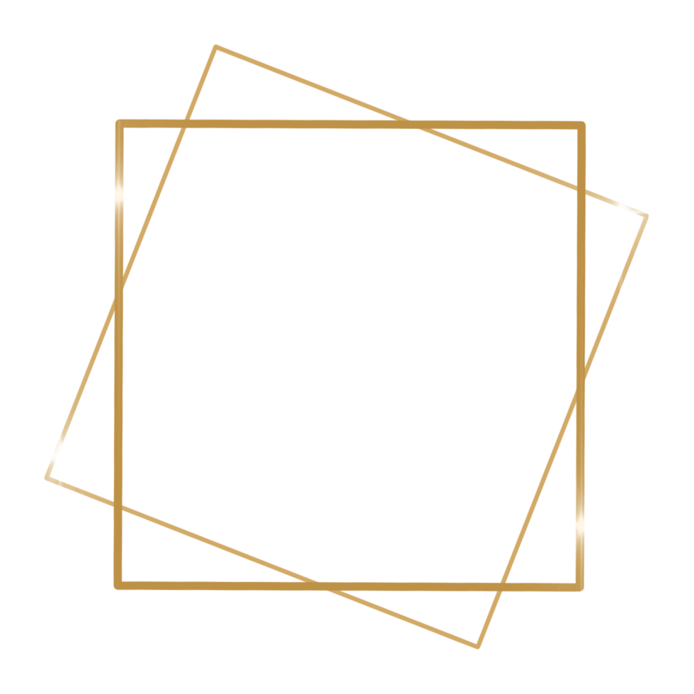 Gold Square Double Border png