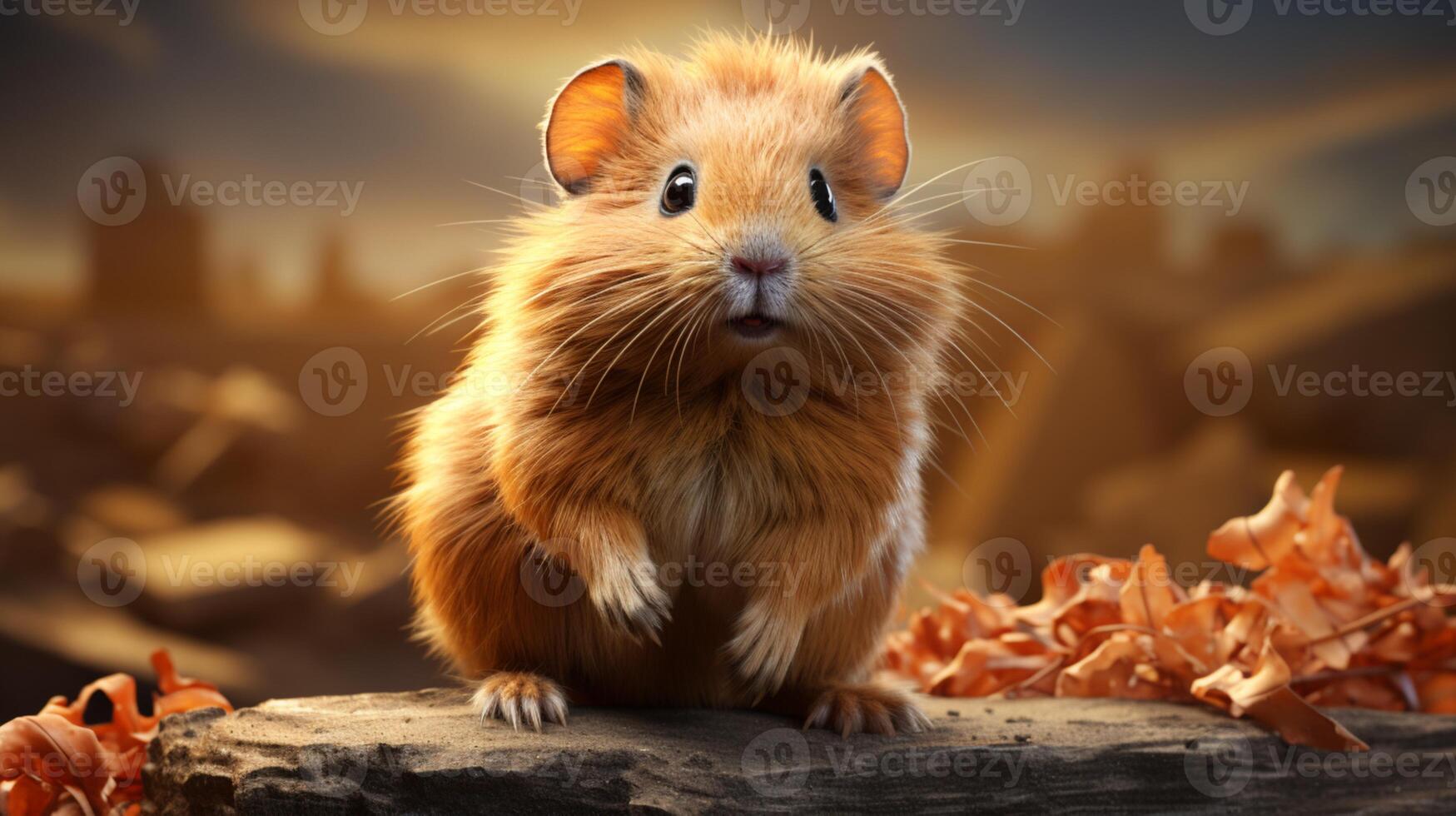 Guinea pig funny animal on nature wildlife photo