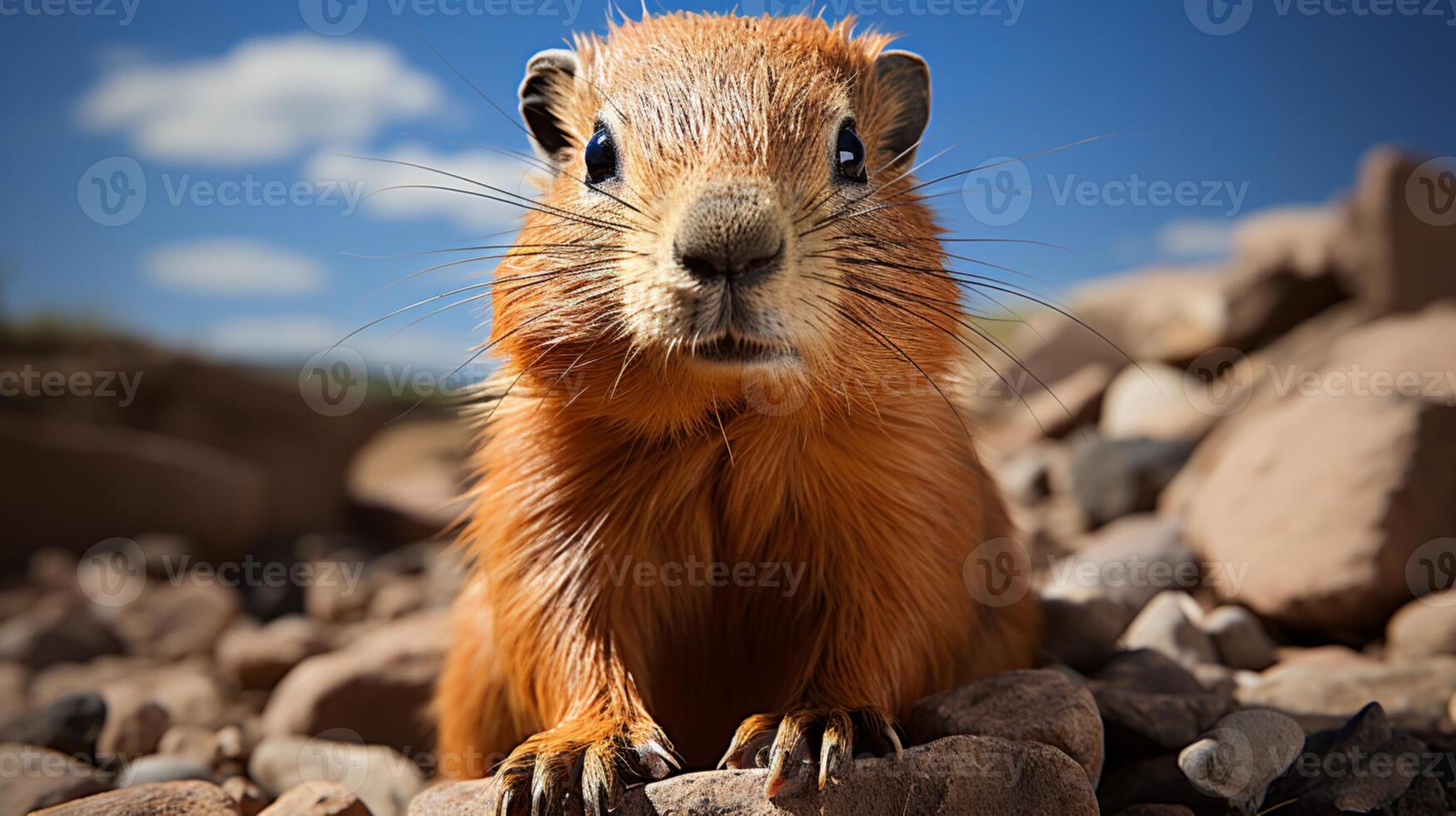 Guinea pig funny animal on nature wildlife photo