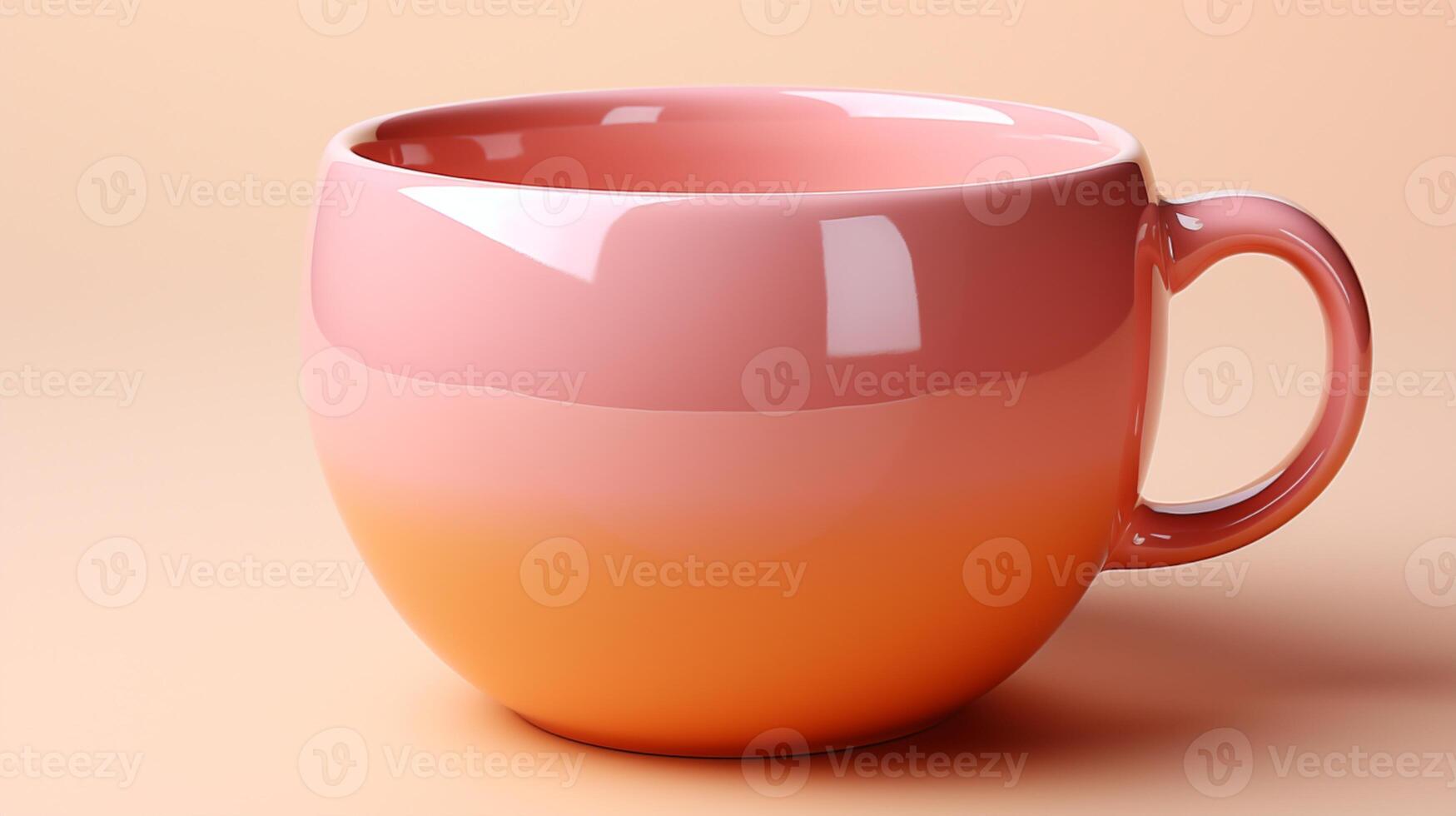 Pink mug ceramic blank porcelain handle cup photo