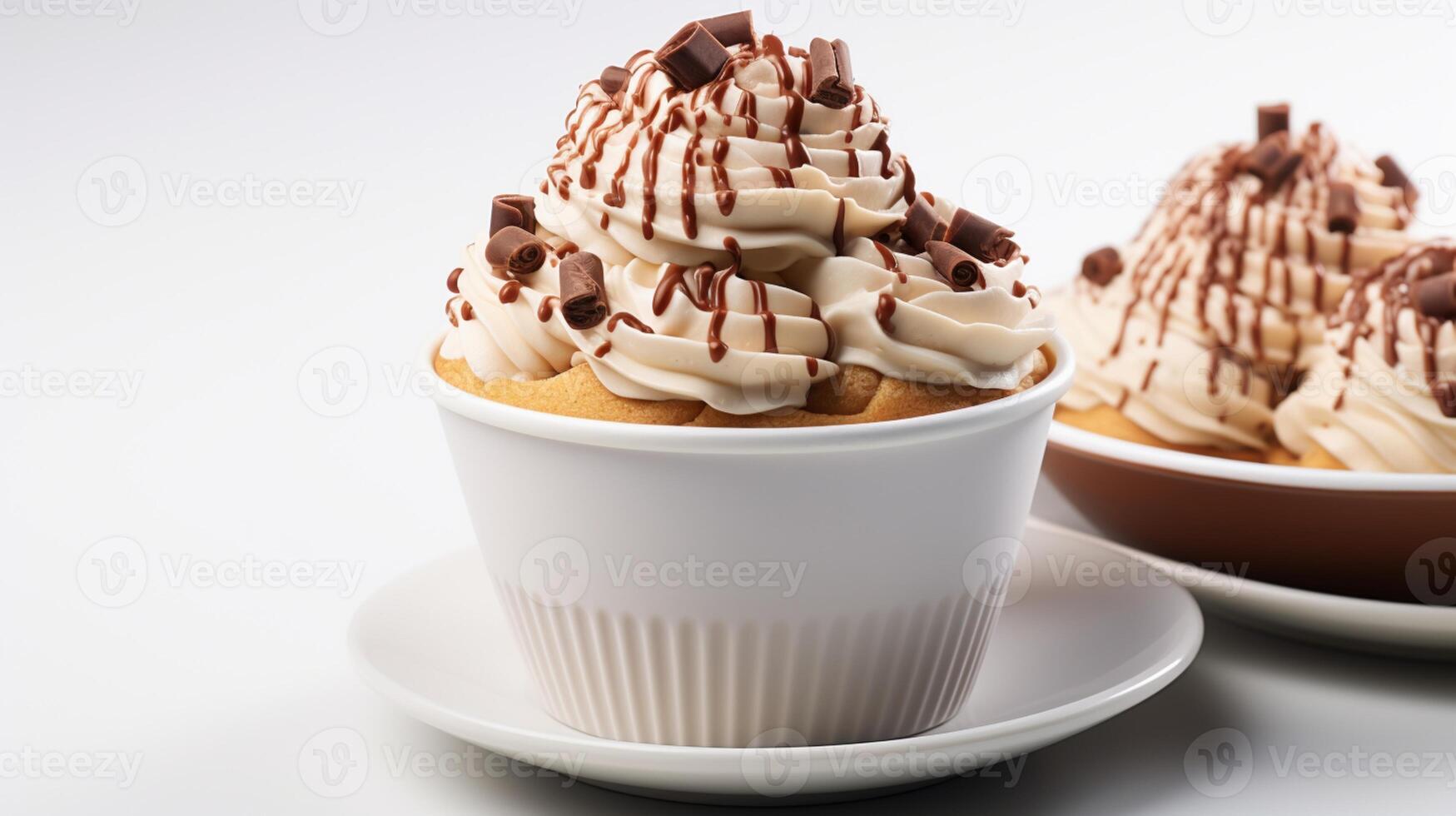 Ice cream chocolate cup frozen dessert on summer fresh creamy gelato photo