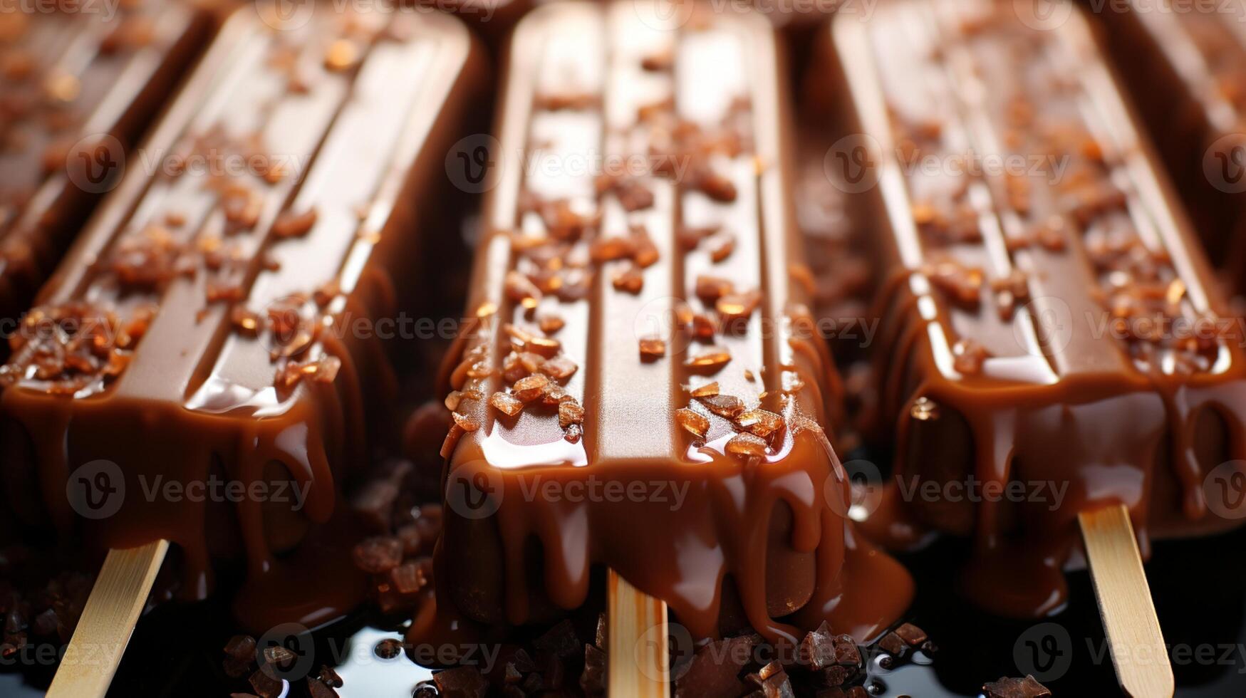 Chocolate Popsicle ice stick dessert vegetable on summer time photo