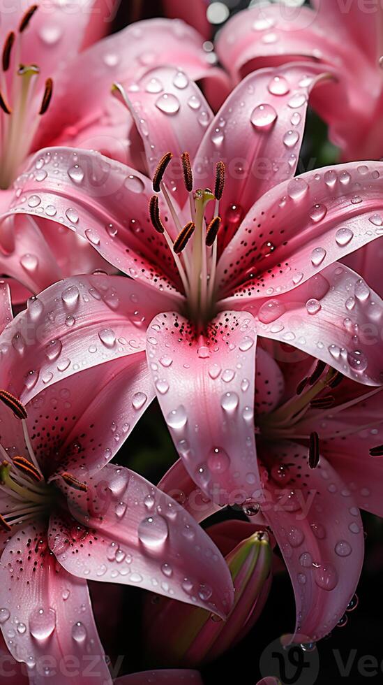 Lily pink flower blossom decoration plant wallpaper photo