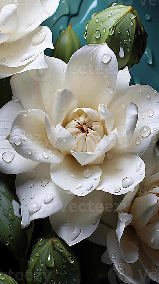 White tulip blooming flower romantic background vegetation photo