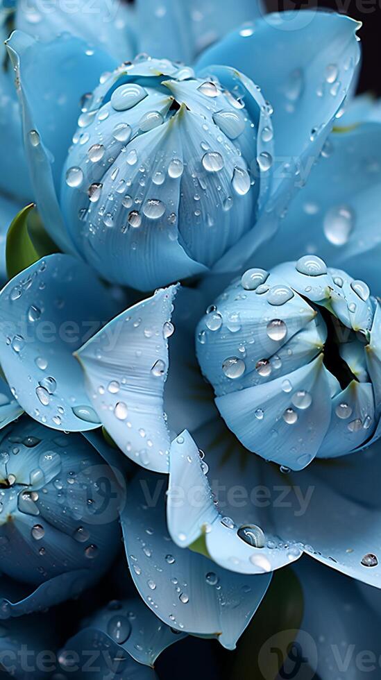 Blue tulip blooming flower romantic background vegetation photo