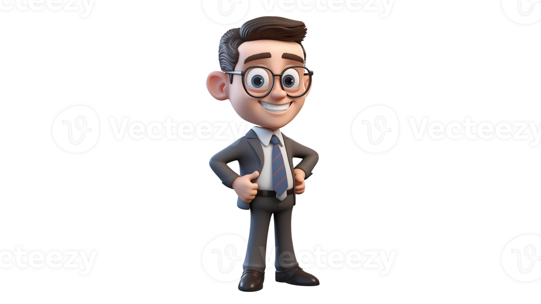 3D businessman cartoon character. Business cartoon character cut out. png