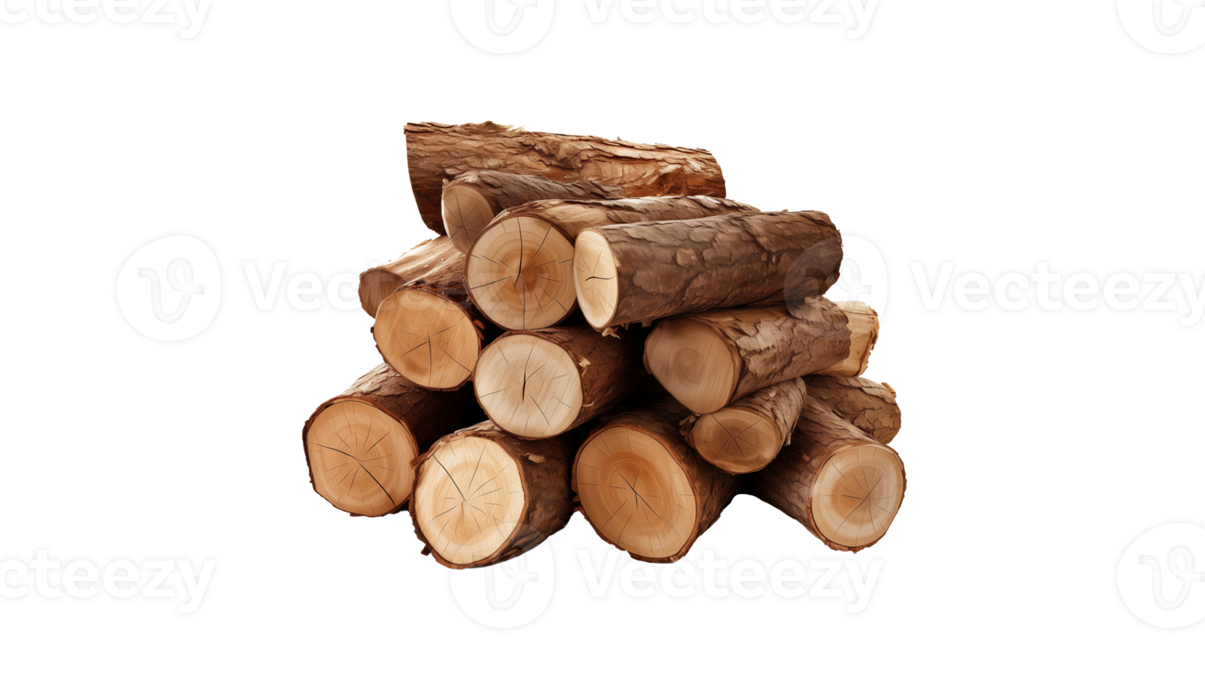 Firewood log cut out. Fire wood log on transparent background png