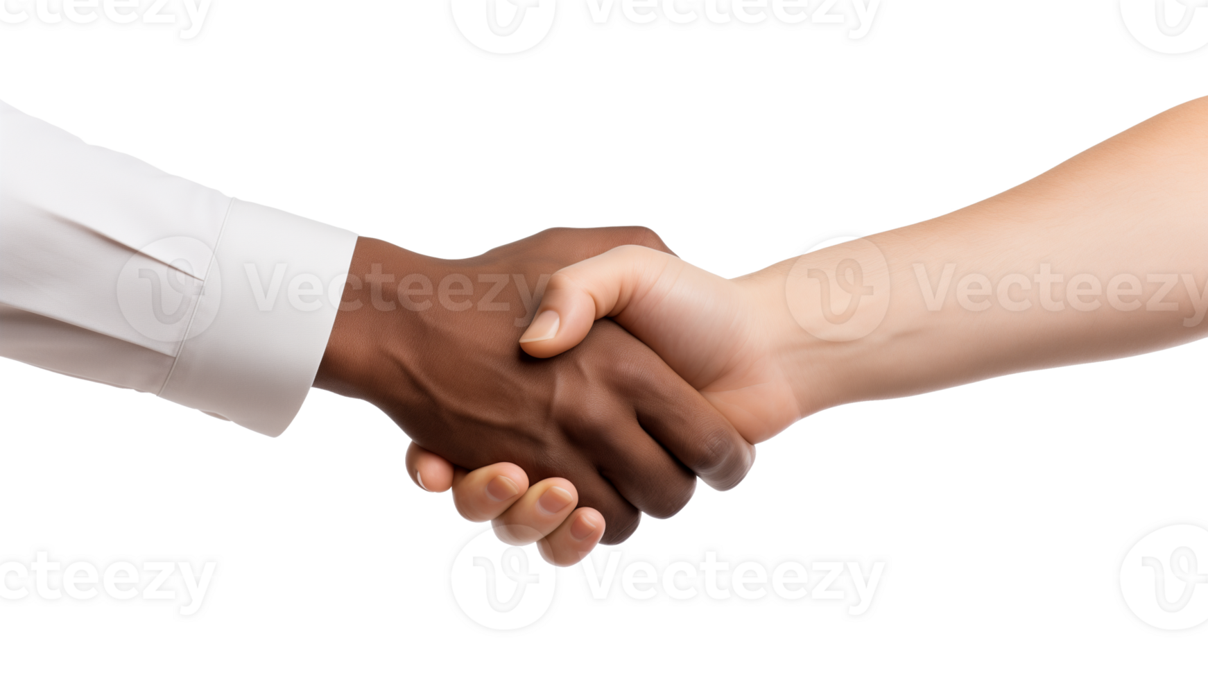 Man's handshake cut out. Handshake agreement on transparent background png