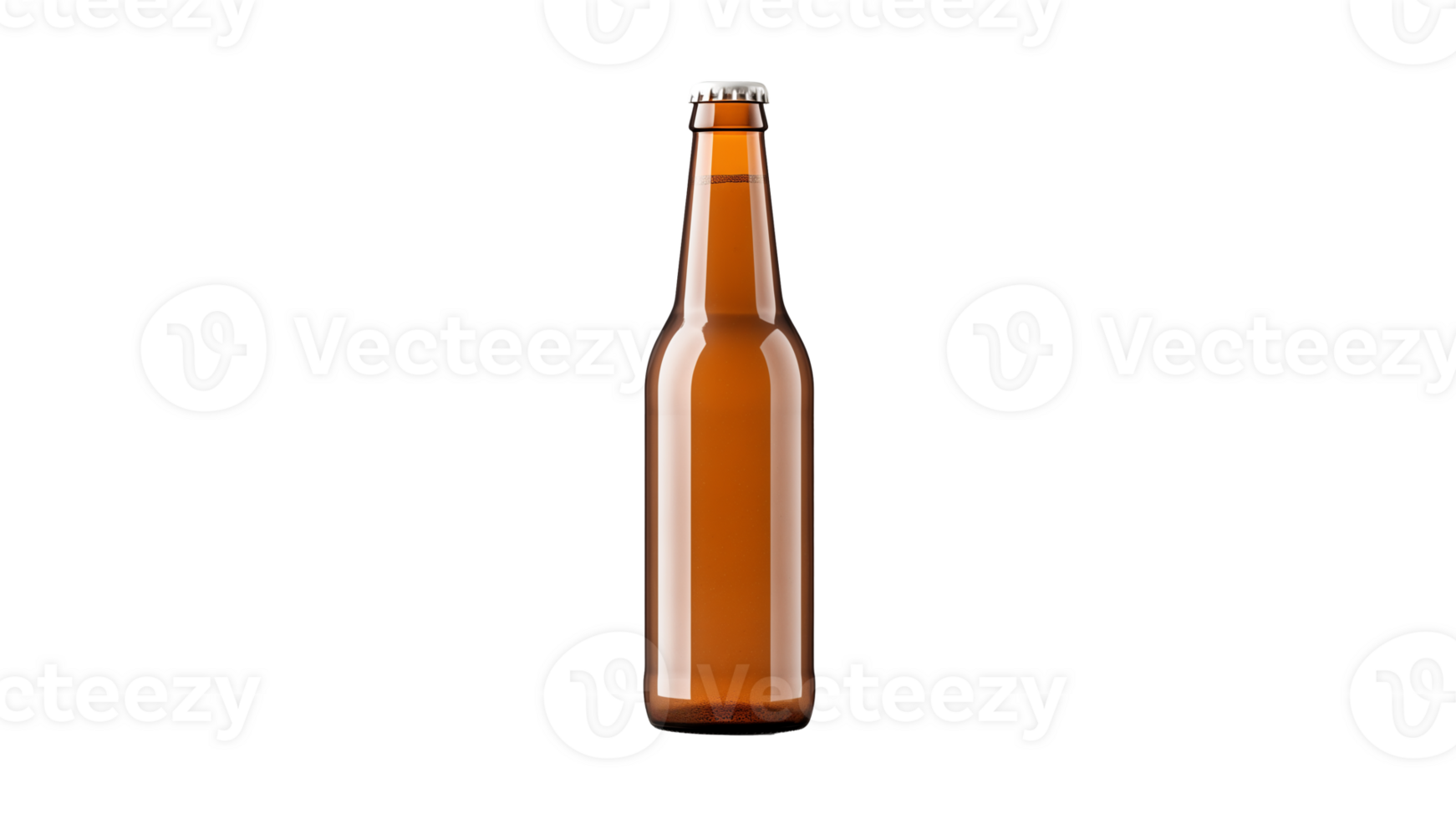 Bottle of beer cut out. Isolated bottle of beer mockup on transparent background png