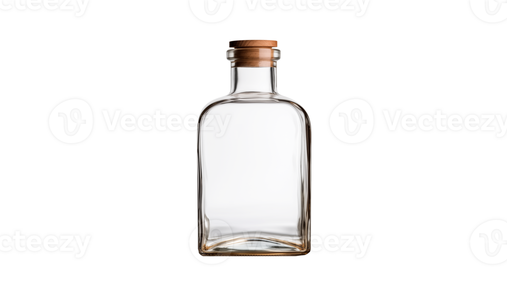 Glass bottle cut out. Bottle mockup on transparent background png