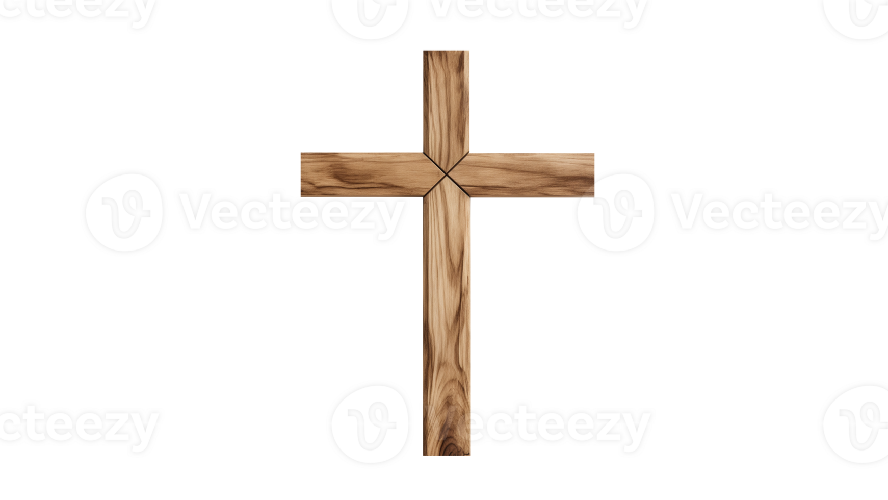 Wooden cross cut out. Easter cross on transparent background. Jesus cross cut out png