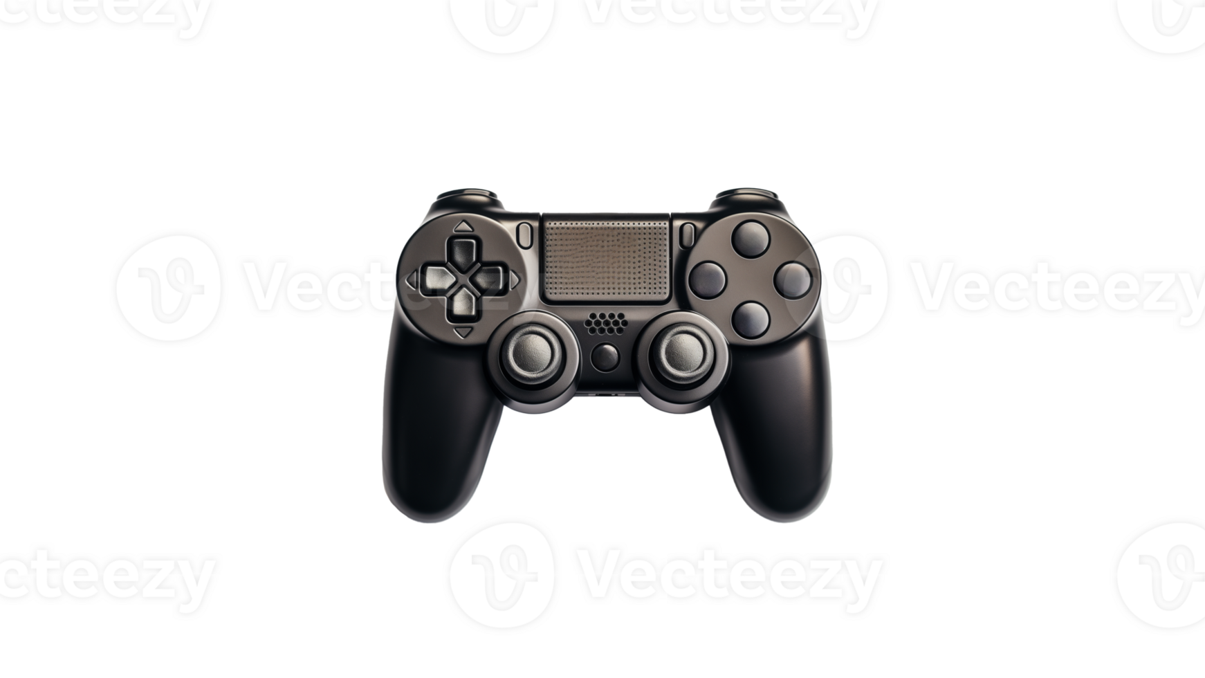 Black gamepad cut out. Gamer joystick on transparent background. Gamepad cutout png