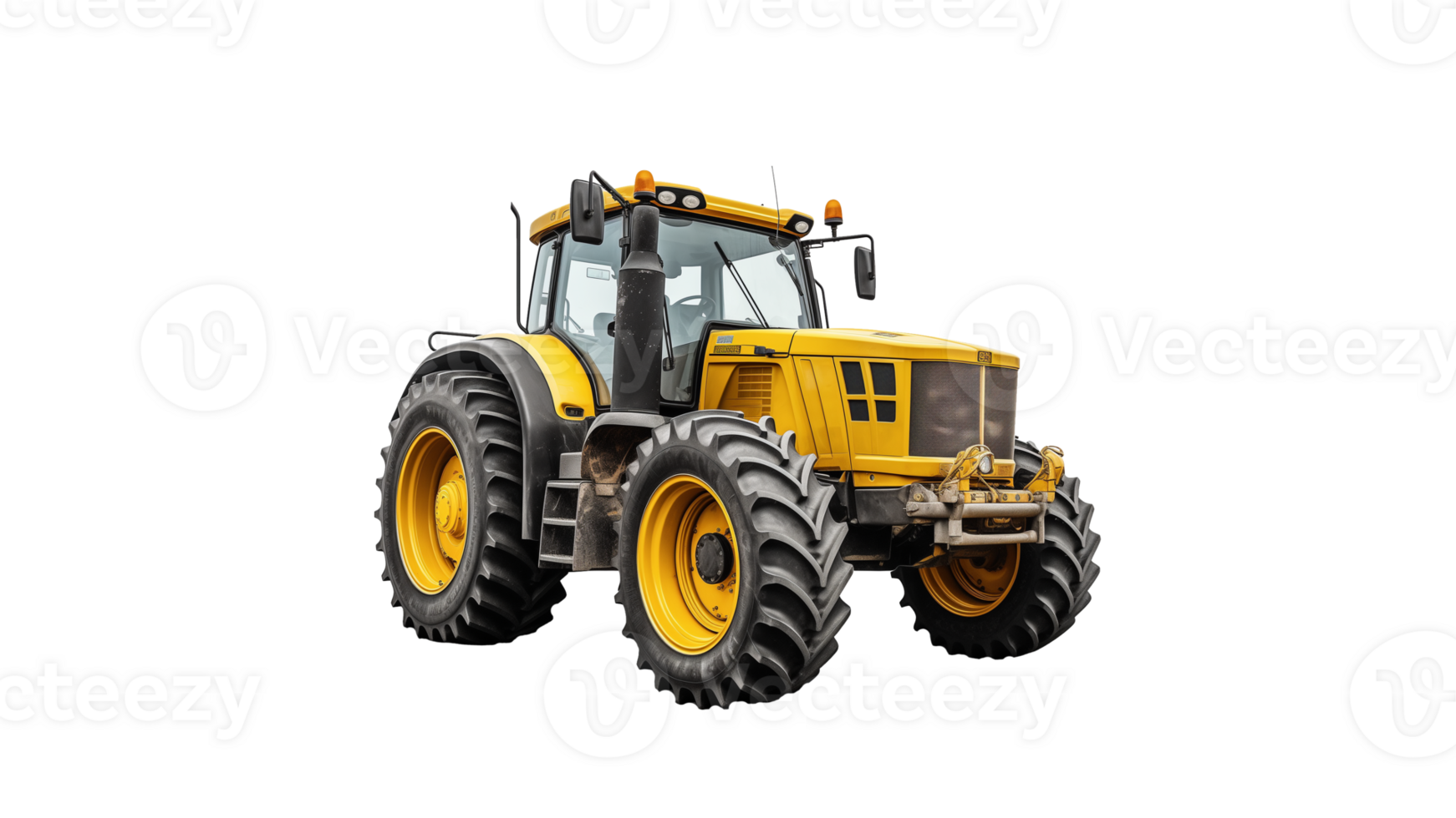 Yellow tractor cut out. Work tractor on transparent background png